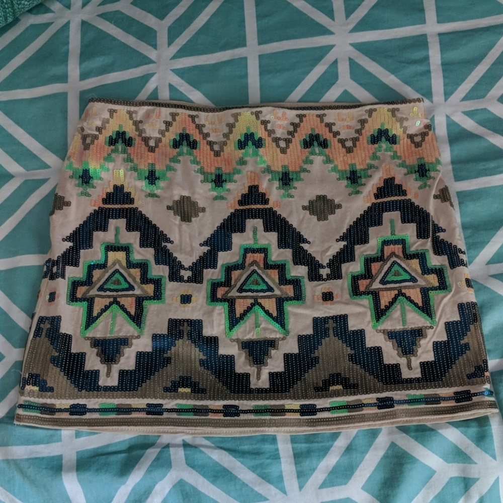 Tribal Body-con Mini Skirt